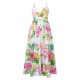 Women Fashion Elegant Beach Printed V-Neck Sleeveless Camisole Dress