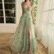 Women Elegant Lace Slit Party Dress