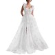 Women Elegant Lace Slit Party Dress