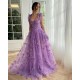 Women Elegant Lace Slit Party Dress