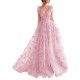 Women Elegant Lace Slit Party Dress