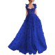 Women Elegant Lace Slit Party Dress