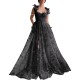 Women Elegant Lace Slit Party Dress