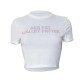 Sexy Women Short-Sleeved Letter Rhinestone Crop T-Shirt
