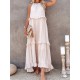 Summer Women Loose Casual Solid Color Ruffled Sleeveless Maxi Dress
