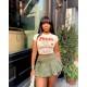 Fashion Women Vacation Zipper Pleated Mini Skirt