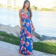 Women Fashion Casual Vacation Loose Floral Printed V-Neck Camisole Dress
