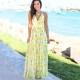 Women Fashion Casual Vacation Loose Floral Printed V-Neck Camisole Dress