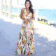 Women Fashion Casual Vacation Loose Floral Printed V-Neck Camisole Dress