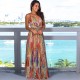 Women Fashion Casual Vacation Loose Floral Printed V-Neck Camisole Dress