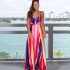Women Fashion Casual Vacation Loose Floral Printed V-Neck Camisole Dress