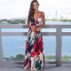 Women Fashion Casual Vacation Loose Floral Printed V-Neck Camisole Dress