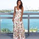 Women Fashion Casual Vacation Loose Floral Printed V-Neck Camisole Dress