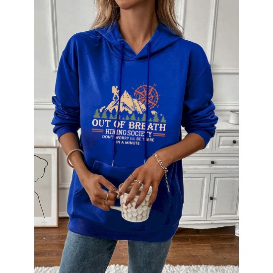 Women Casual Print Hoodie