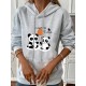 Women Casual Print Hoodie