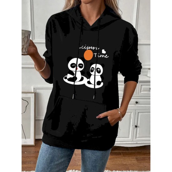 Women Casual Print Hoodie