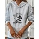 Women Casual Print Hoodie