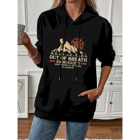 Women Casual Print Hoodie