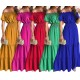 Summer Women Fashion Casual Solid Color Off Shoulder Short Sleeve Maxi Dress
