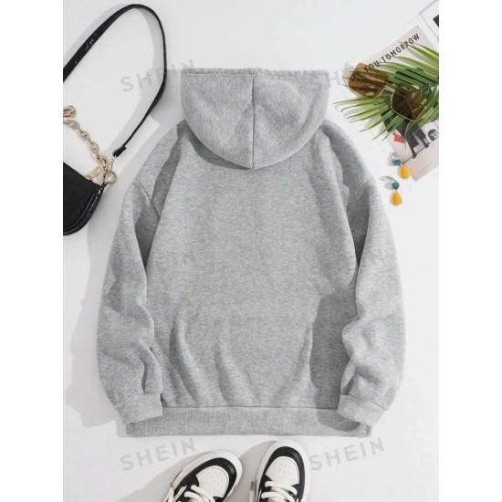 Women Casual Loose Letter-Print Hoodie