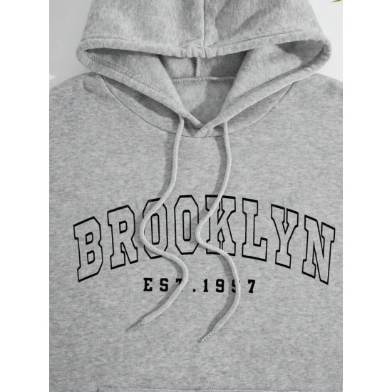 Women Casual Loose Letter-Print Hoodie