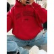 Women Casual Loose Letter-Print Hoodie