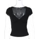 Women Summer Sexy V-Neck Tight Short-Sleeved Top