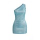 Nightclub Women Sexy Shiny One Shoulder Bodycon Dresses