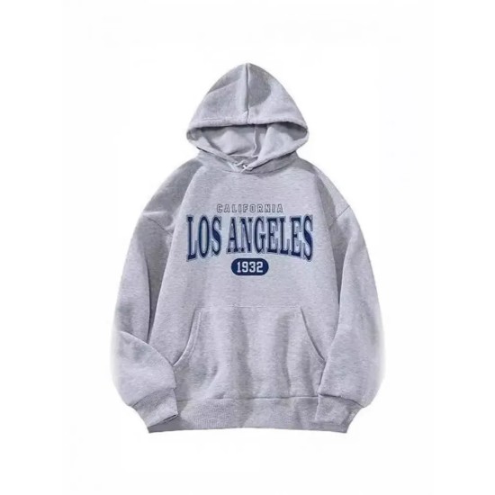Casual Fashion Printed Loose Fleece-Lined Hoodie