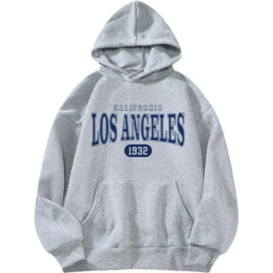 Casual Fashion Printed Loose Fleece-Lined Hoodie