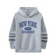 Casual Fashion Printed Loose Fleece-Lined Hoodie