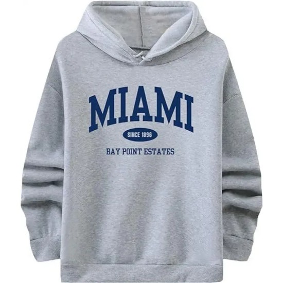 Casual Fashion Printed Loose Fleece-Lined Hoodie