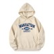 Casual Fashion Printed Loose Fleece-Lined Hoodie