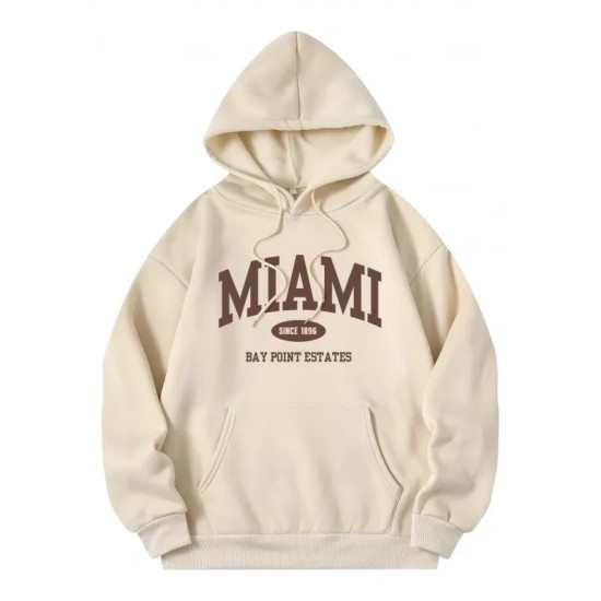 Casual Fashion Printed Loose Fleece-Lined Hoodie