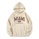 Casual Fashion Printed Loose Fleece-Lined Hoodie