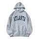 Casual Fashion Printed Loose Fleece-Lined Hoodie