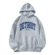 Casual Fashion Printed Loose Fleece-Lined Hoodie