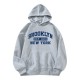 Casual Fashion Printed Loose Fleece-Lined Hoodie