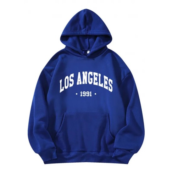 Casual Fashion Printed Loose Fleece-Lined Hoodie