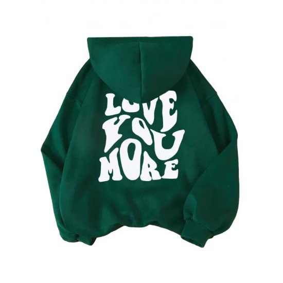 Casual Fashion Printed Loose Fleece-Lined Hoodie