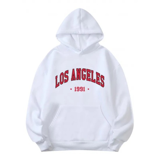 Casual Fashion Printed Loose Fleece-Lined Hoodie