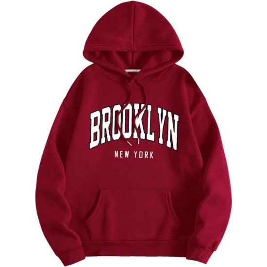 Casual Fashion Printed Loose Fleece-Lined Hoodie