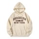 Casual Fashion Printed Loose Fleece-Lined Hoodie