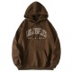 Casual Fashion Printed Loose Fleece-Lined Hoodie