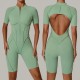 Summer Zipper Short-Sleeved Outer Wearing Fitness Yoga Rompers