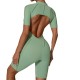 Summer Zipper Short-Sleeved Outer Wearing Fitness Yoga Rompers