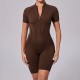 Summer Zipper Short-Sleeved Outer Wearing Fitness Yoga Rompers