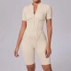 Summer Zipper Short-Sleeved Outer Wearing Fitness Yoga Rompers