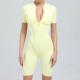 Summer Zipper Short-Sleeved Outer Wearing Fitness Yoga Rompers