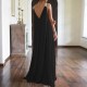 S-5XL Women Solid Color Sleeveless V-neck Maxi Dress